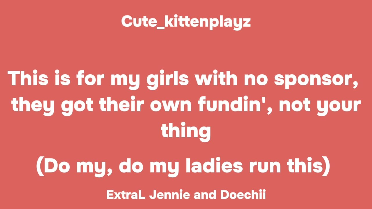 ExtraL - Jennie and Doechii clean version lyrics