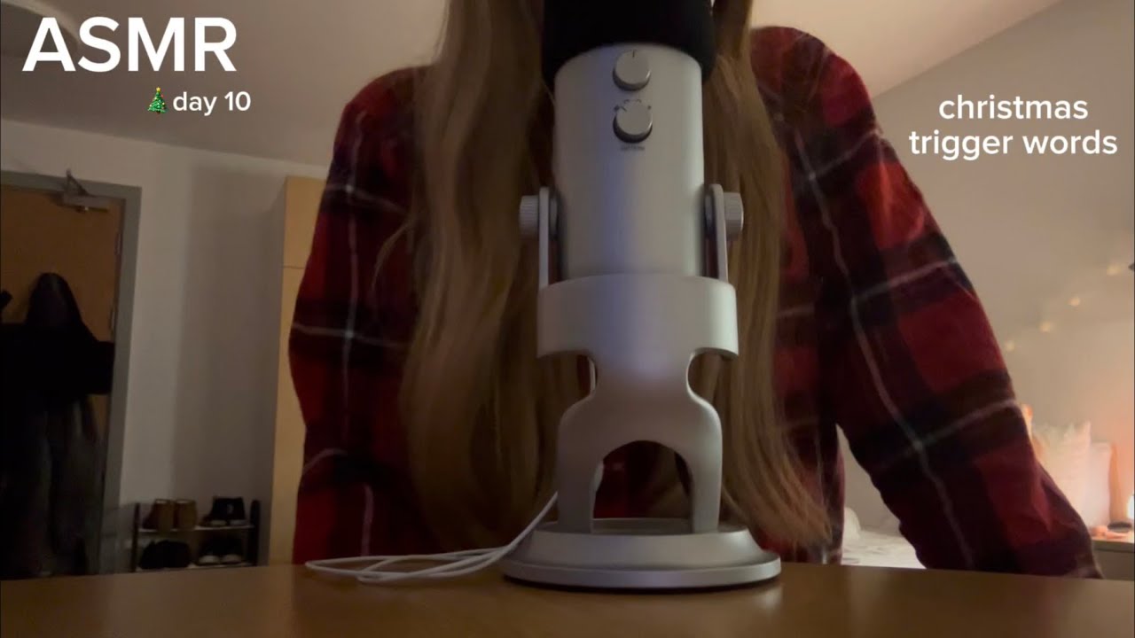 ASMR christmas trigger words, hand movements & mouth sounds 🎄day 10 