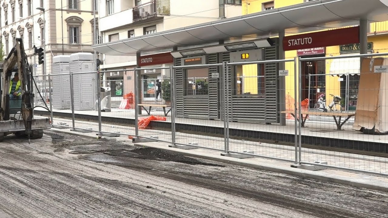 Tramvia Firenze, asfaltatura via dello Statuto