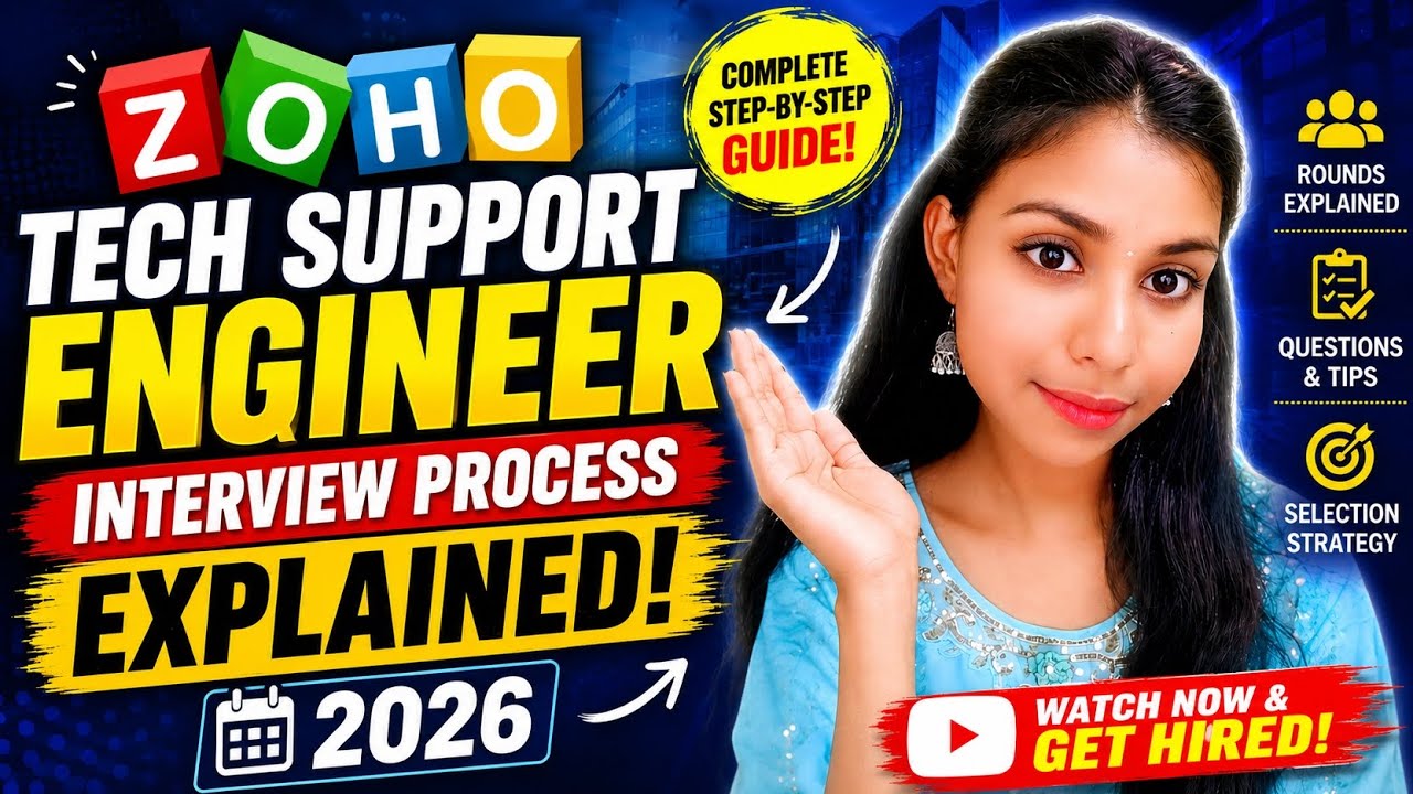 ZOHO Interview Process 2026 Explained | Tech Support Engineer & Sales Executive Rounds, Q/A & Tips 🚨