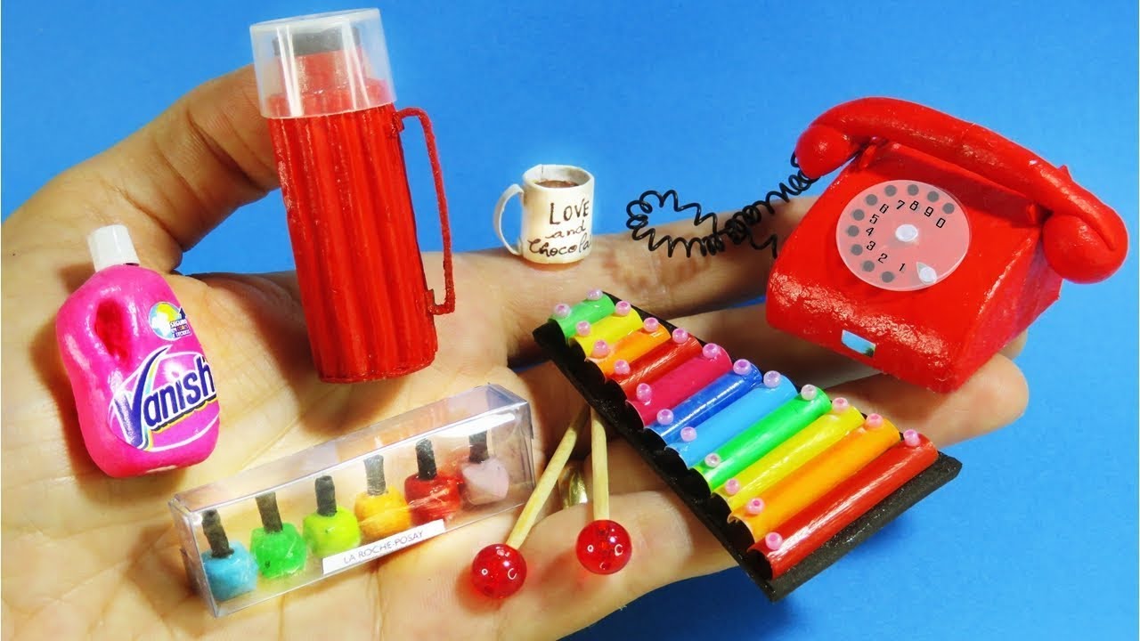 21 DIY MINIATURE  HACKS AND CRAFTS EASY MINI FOODS CARDBOARD DOLLHOUSE
