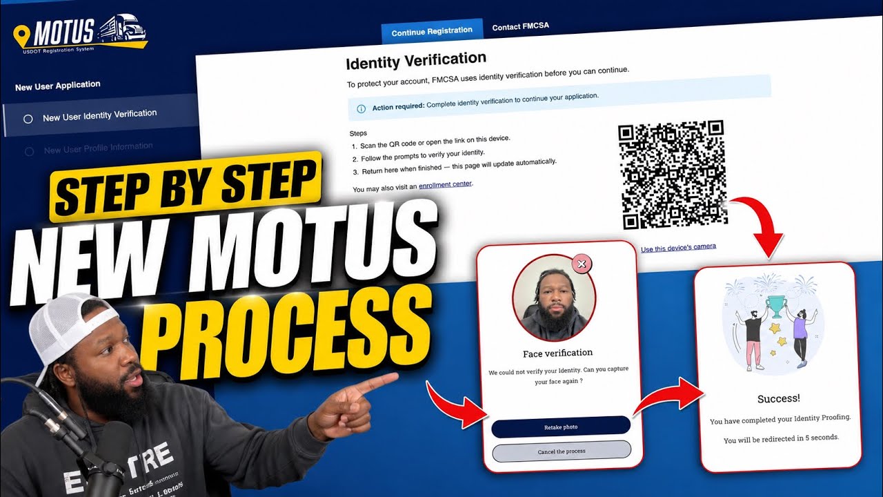 Как получить USDOT и MC (НОВЫЙ) MOTUS (2026) | Полное руководство по проверке личности