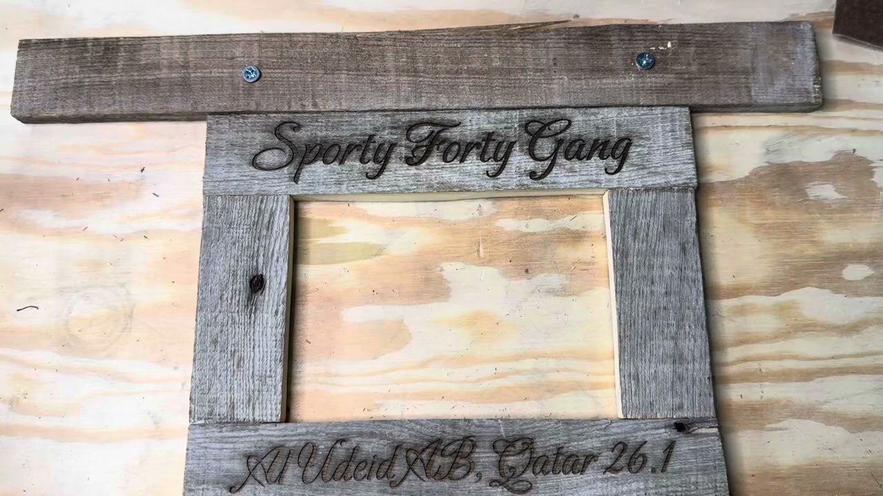 Picture frame crafted from an old pallet