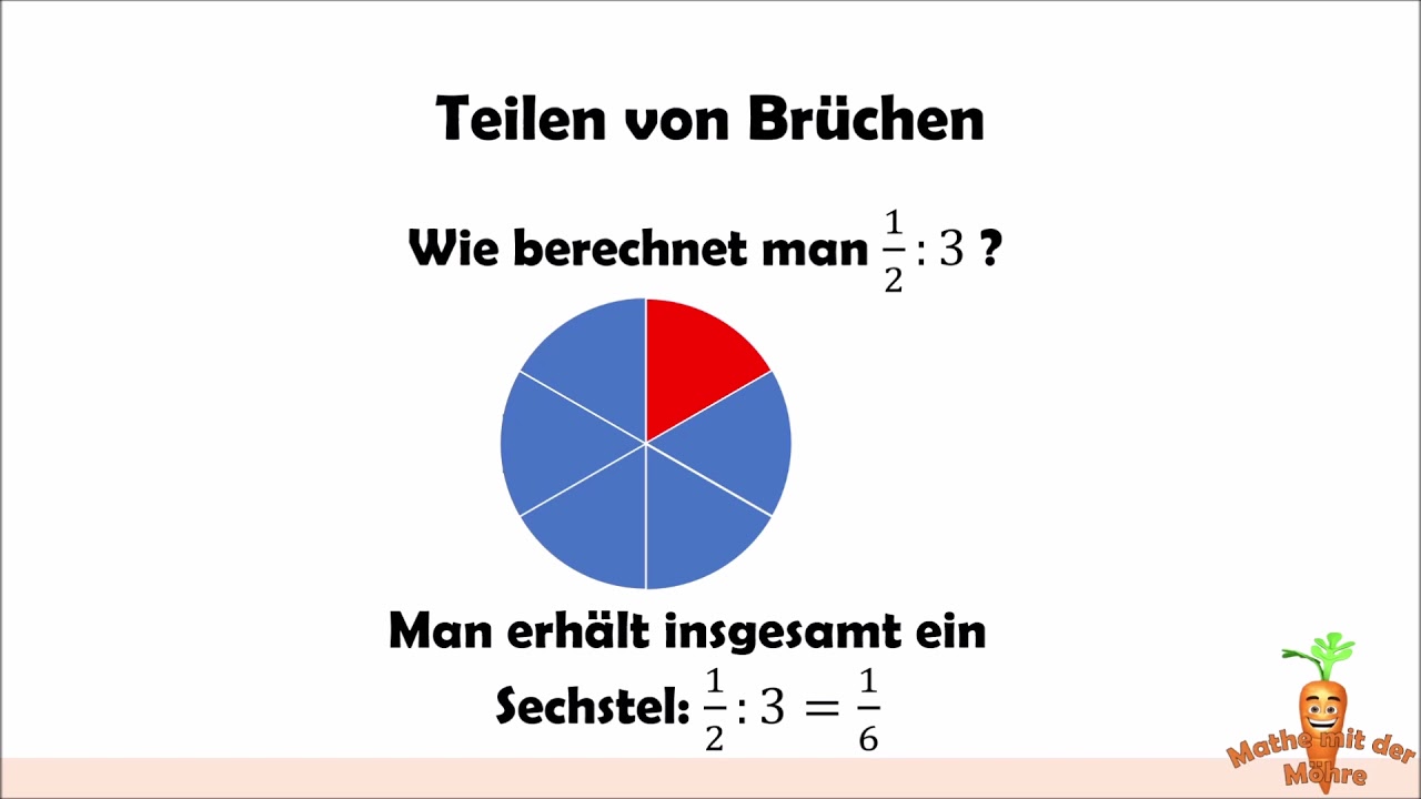Vervielfachen und Teilen von Brüchen - einfach erklärt von Mathe mit der Möhre