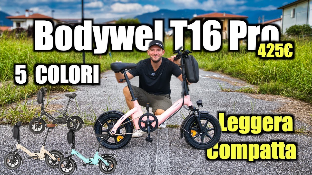 Bici Elettrica ULTRA COMPATTA, ECONOMICA, LEGGERA e Super TRASPORTABILE | Bodywel T16 Pro