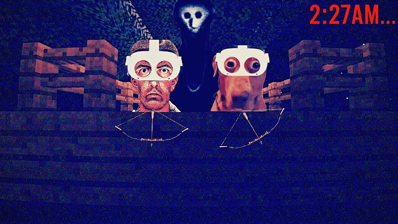 2 Idiots Go Hunting Overnight in VR Minecraft with Horror Mods