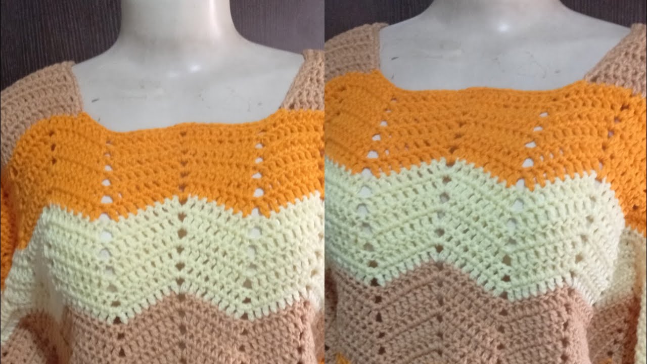 How to crochet Chevron bubu blouse... (Step by step guide Pattern)