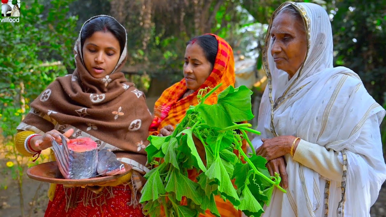 8 kg ওজনের নদীর আড় মাছ মাংসের স্বাদে রান্না সঙ্গে লাউ শাক রান্না | Big size river fish curry