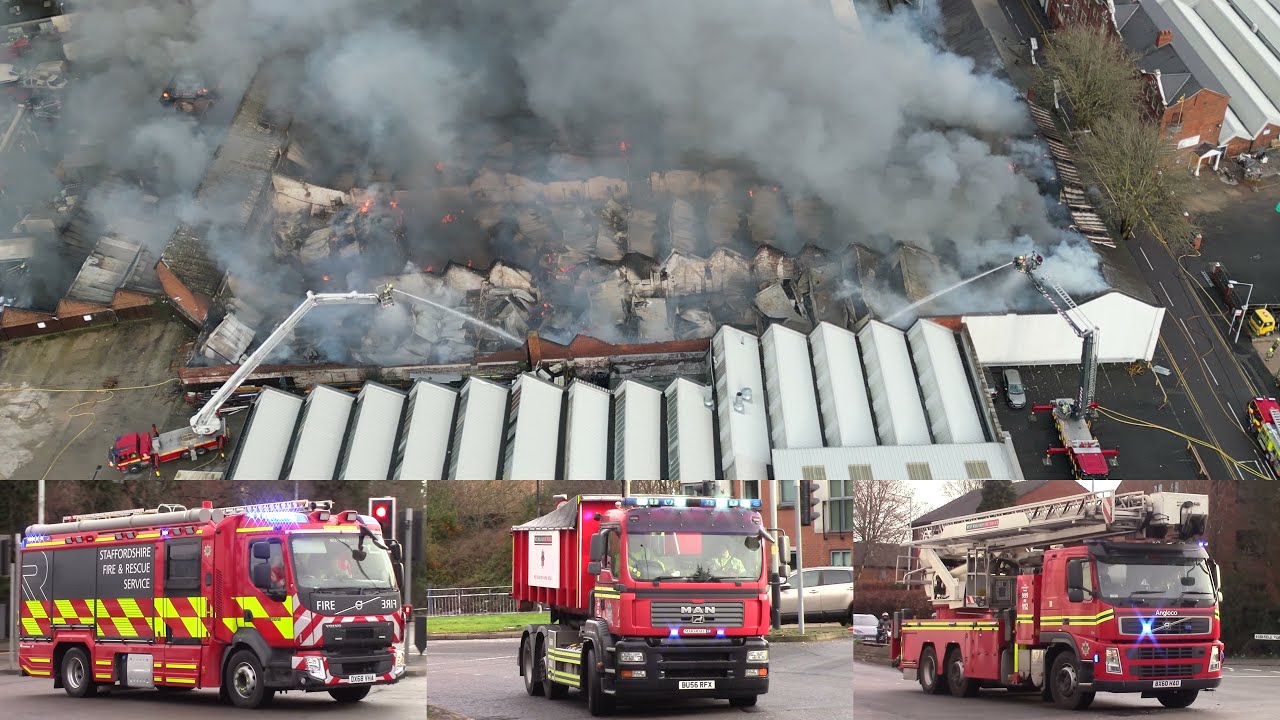 MAKE PUMPS 23 Factory Fire in Wolverhampton, West Midlands (14/01/26)