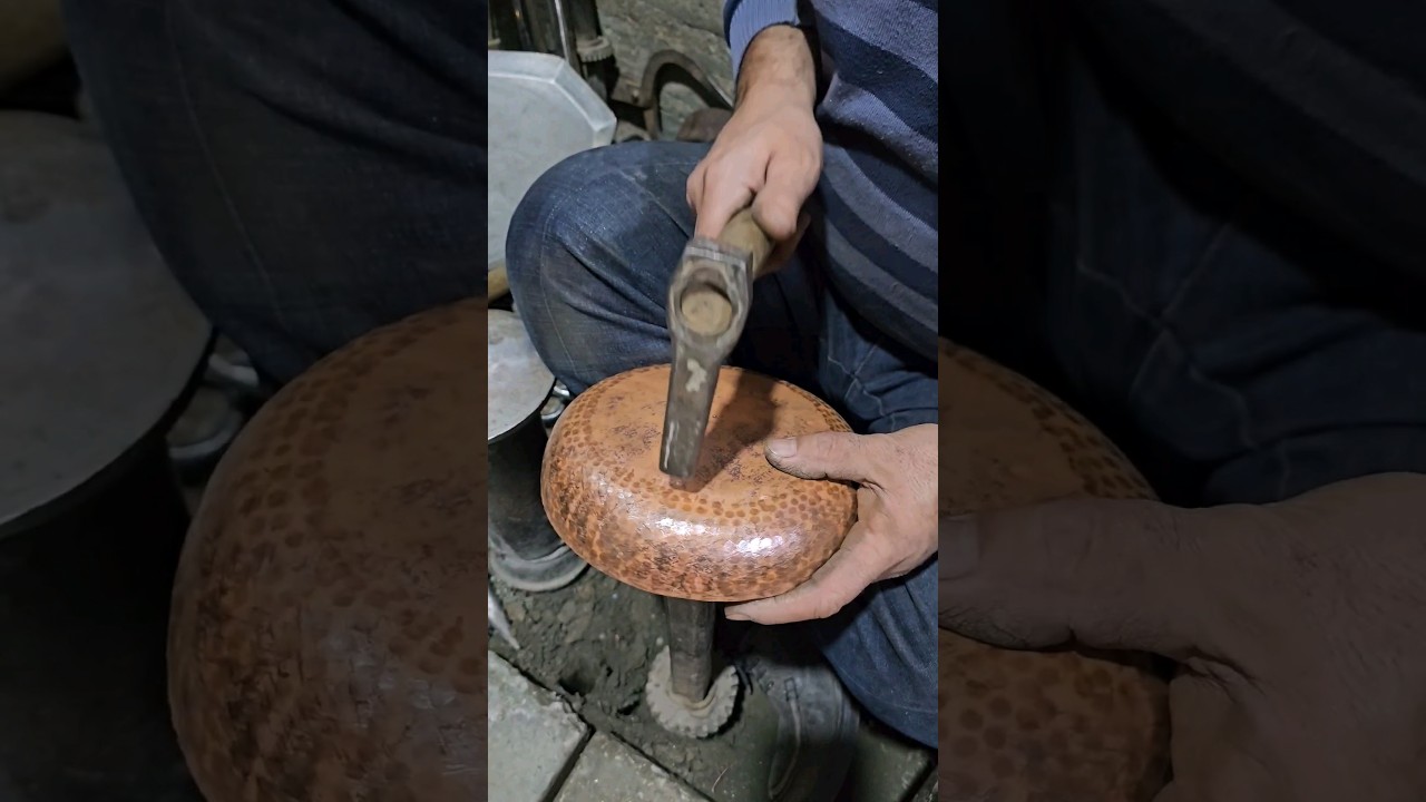 Making and hammering copper bowl #hammering #handmade #coppersmith