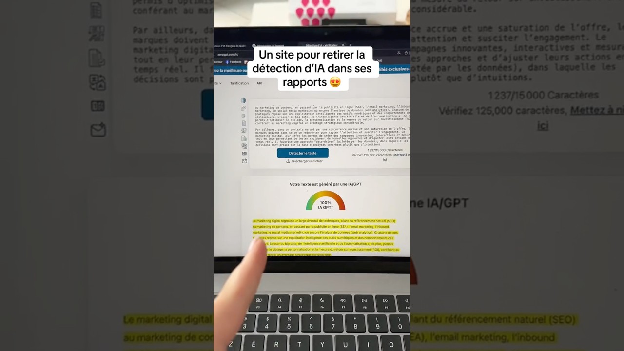 Comment retirer la d&eacute;tection IA dans son rapport ? #etudiant #astuces