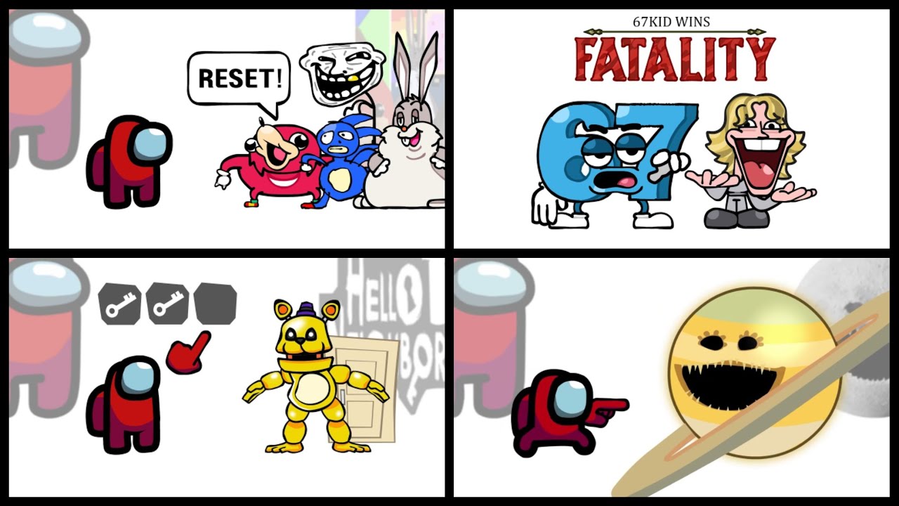 Mini Crewmate Kills Italian Brainrot Characters - Part 1-4 | Among Us