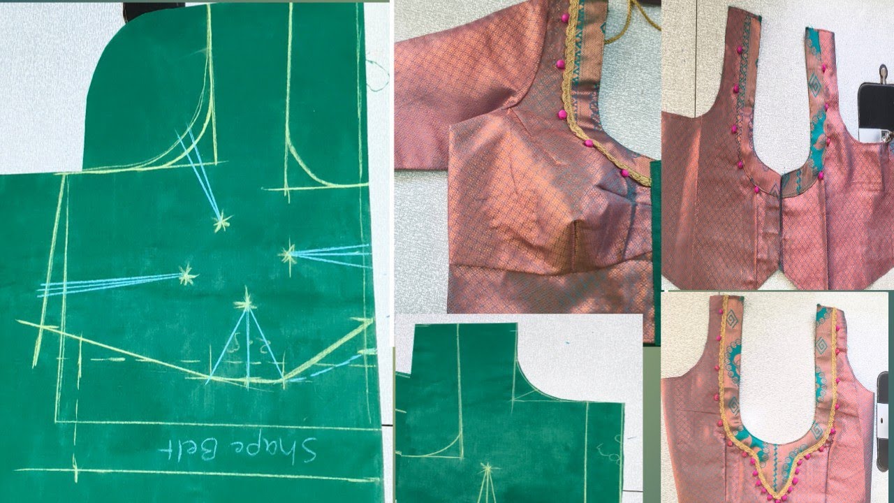 #Simple Patchwork blouse cutting and stitchingvideos#easy method cutting  stitching videos#trending 