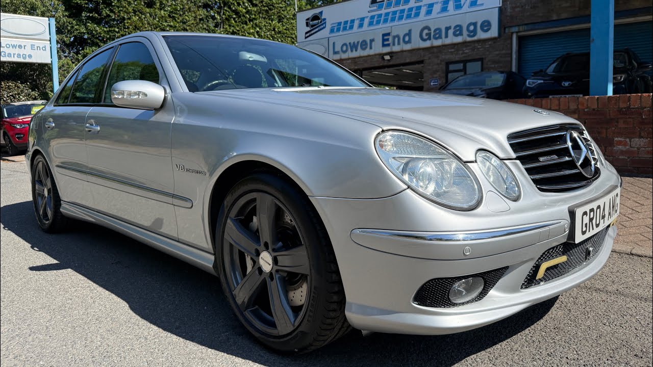 See our immaculate 2004 Mercedes E-Class 5.4 E55 AMG 4 Door Saloon Silver Automatic Petrol