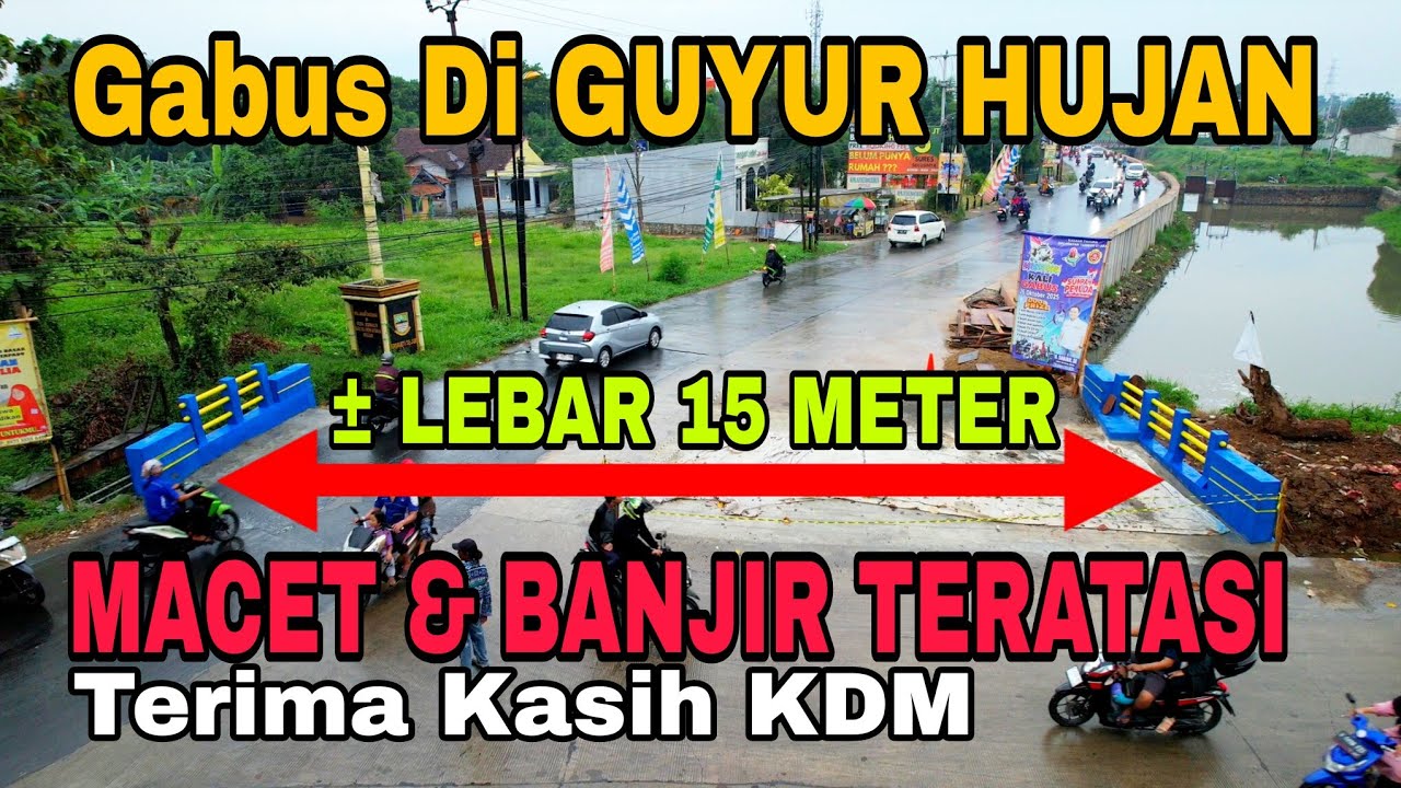 HUJAN‼️ kini jalan raya kali gabus macet & banjir teratasi kali gabus aman jalan aman