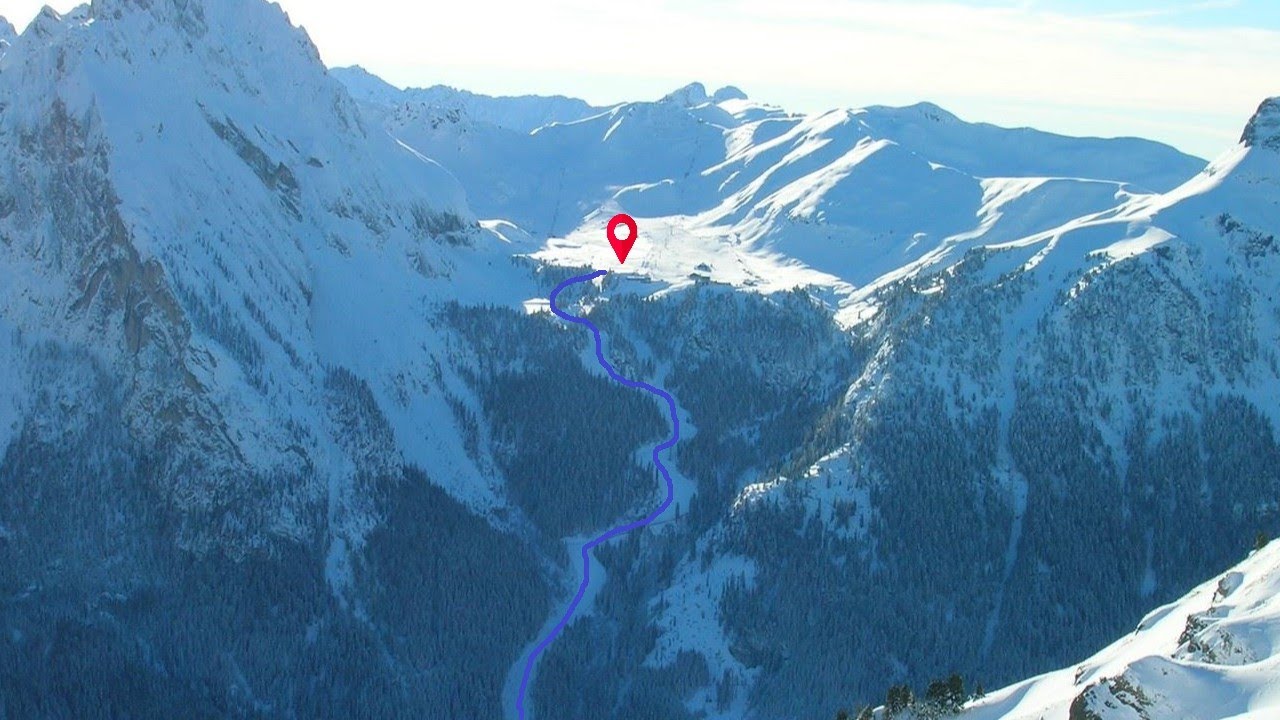 Discesa dal catinaccio di Canazei (Alba di Canazei) pista nera Alba-Ciampac