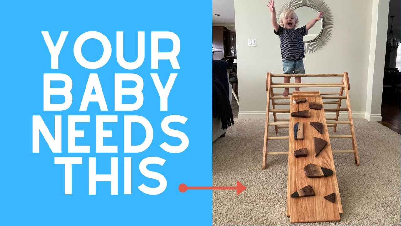 How To Make A Pikler Triangle | With Only An 8' foot 1x6 & Some Dowel | DIY Wooden Climber For Kids