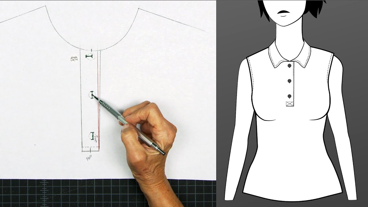 Drafting a Collared Neckline for Knits