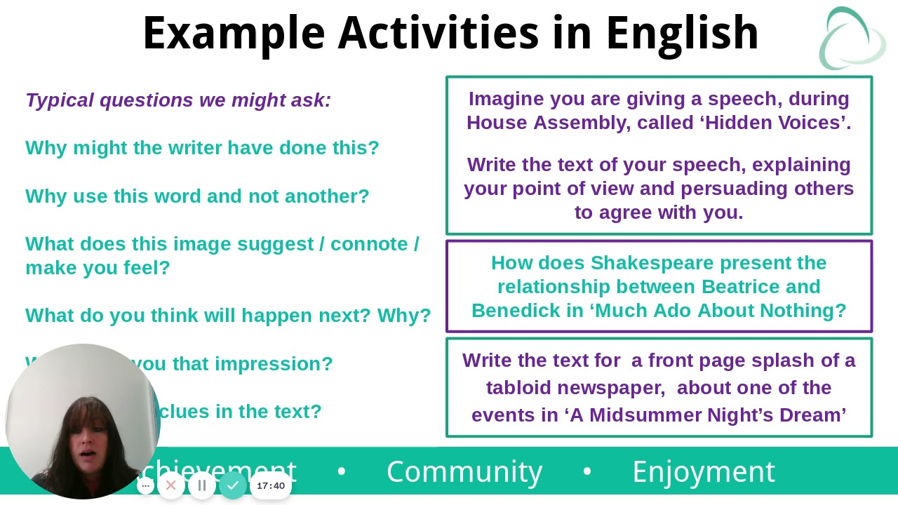 Year 7 & 8 Parents as Pupils 2021 - English