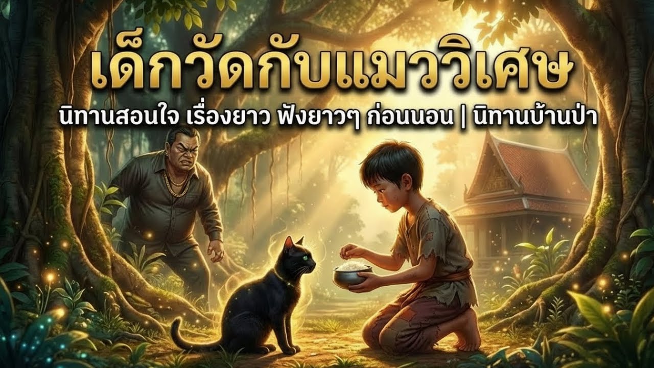 เด็กวัดกับแมววิเศษ | นิทานสอนใจ เรื่องยาว ฟังยาวๆ ก่อนนอน | นิทานบ้านป่า