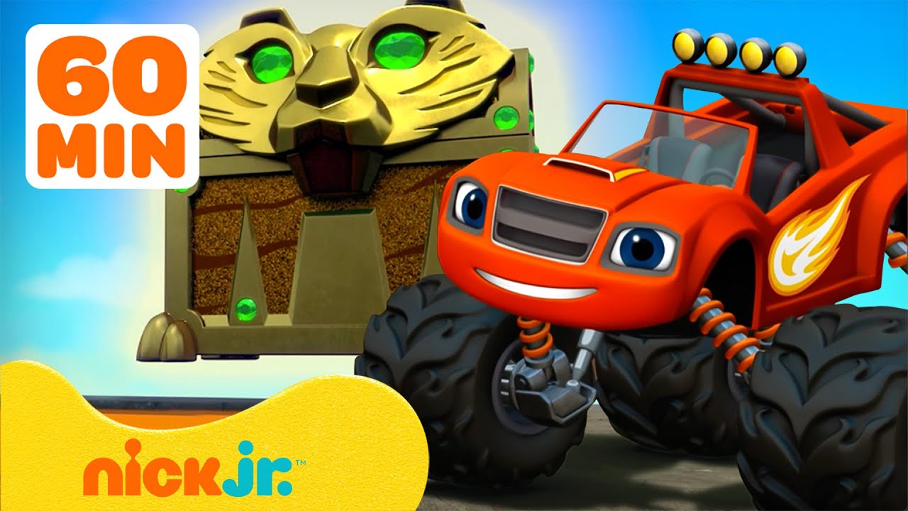 Blaze | ¡Blaze compite en una pista del tesoro, una montaña rusa y más! 🎢 | Nick Jr. en Español