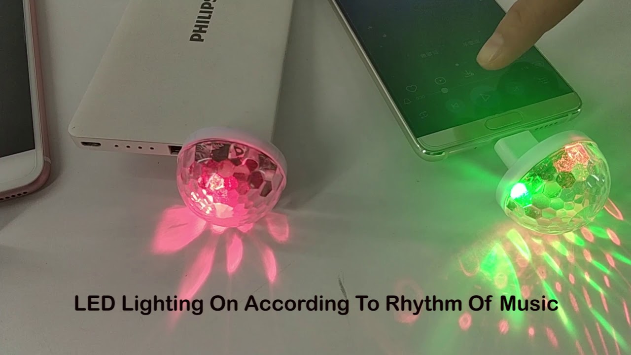 Mini Portable Sounds Activated USB And Micro USB Disco Lamp Stage Light