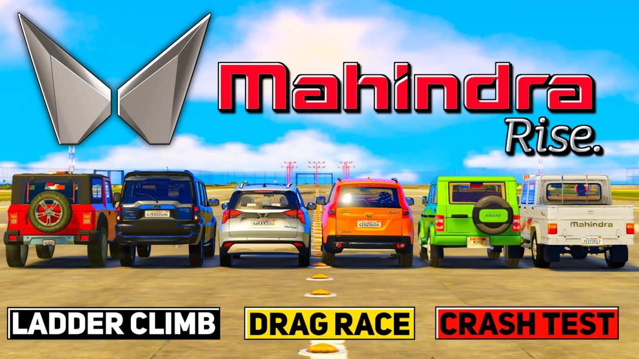 GTA 5: Mahindra Cars | Crash Test + Drag Race + Ladder Climb | Shocking Results | GTA 5 MODS!