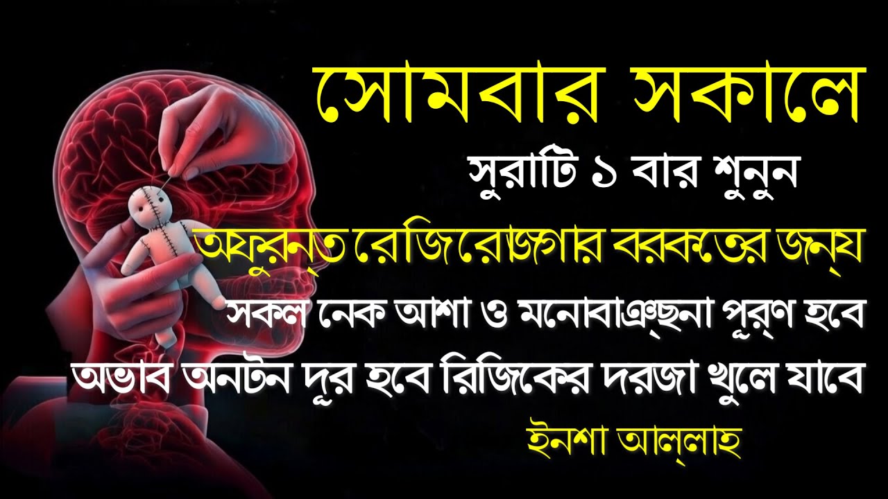 সোমবার সকালে সুরাটি একবার শুনুন অফুরন্ত রুজি রোজগার ধনসম্পদে বরকতের আমল, ইনশা আল্লাহ | Sokaler amol
