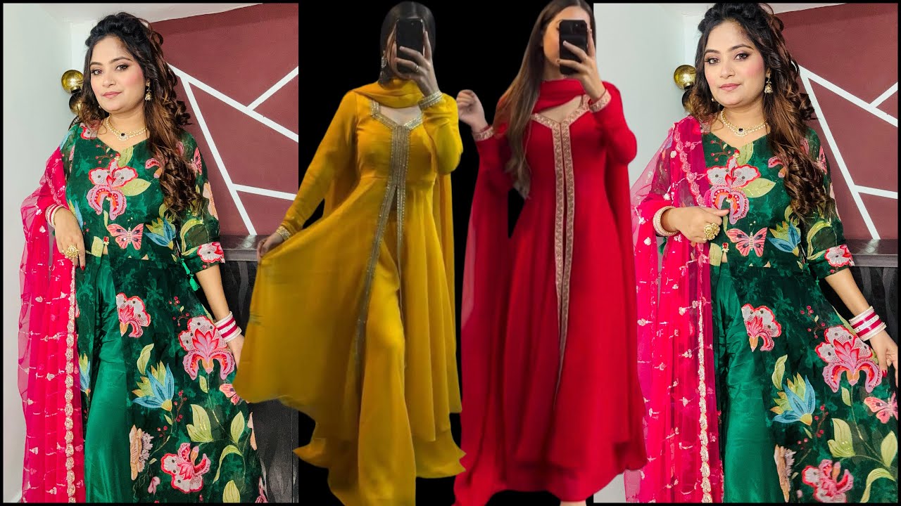 Front open kurti cutting and stitching A-line dress making front open 