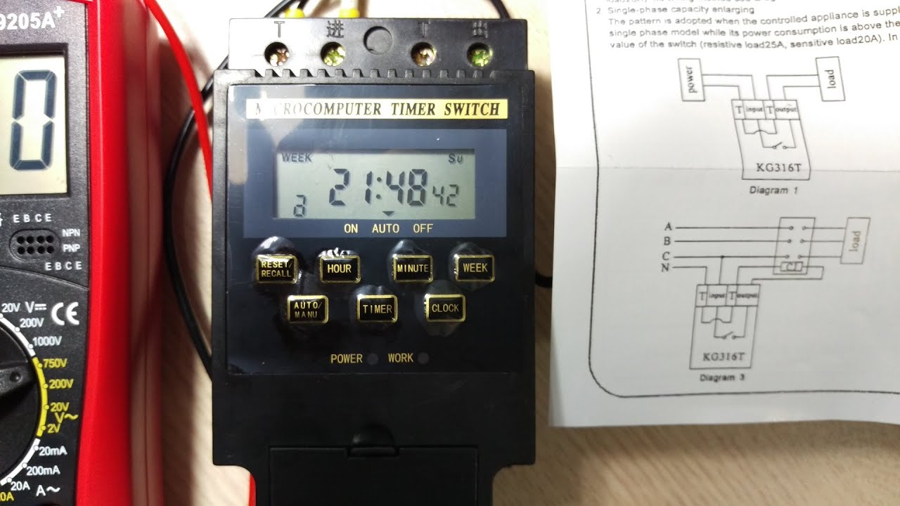 Hướng dẫn cài đặt đồng hồ thời gian thực KG316T | Microcomputer Timer Switch