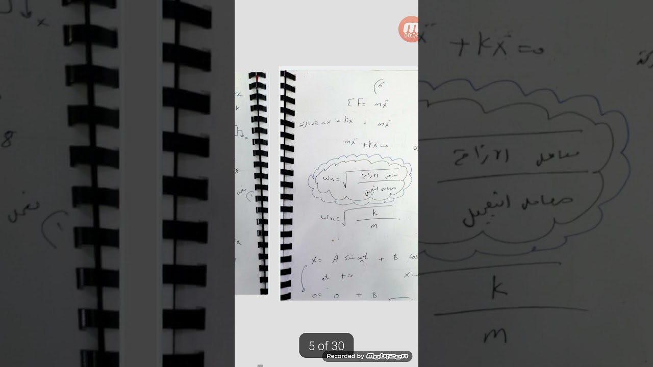 اهتزازات(5)معادلة الطاقة energy method
