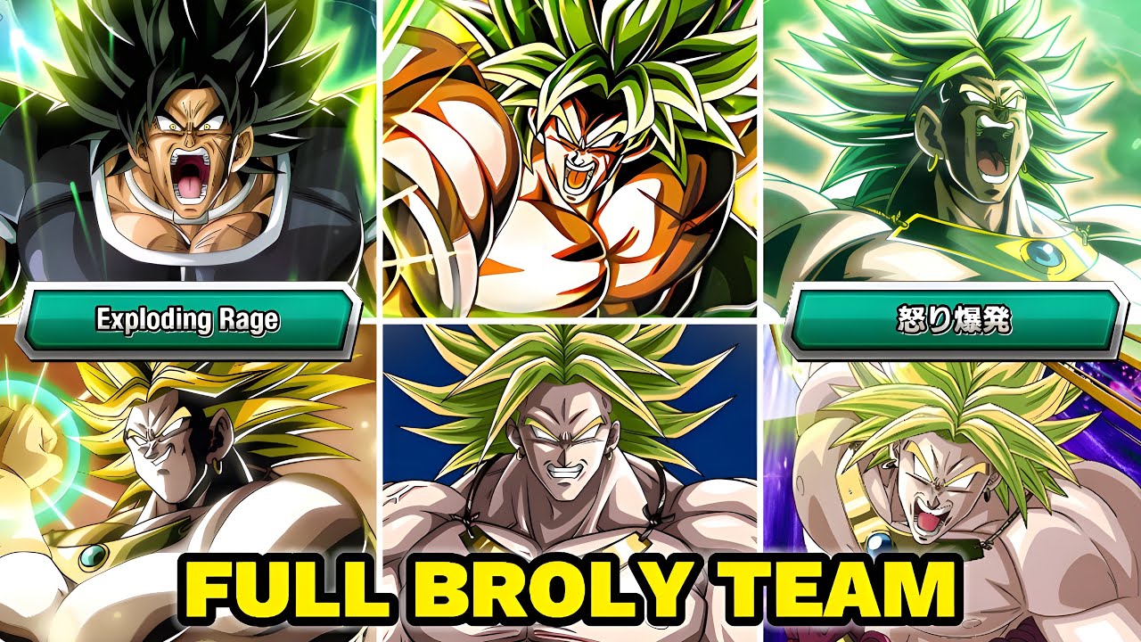 Full Broly Exploding Rage Category Team Showcase!! Dragon Ball Z Dokkan Battle