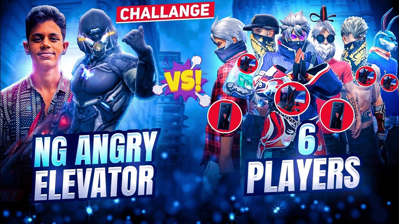 NG Angry & Elevator Ff Body 👁️ Face Reveal 😨 Challenge On Nonstop Gaming Live 🔥 Against 4 Pc