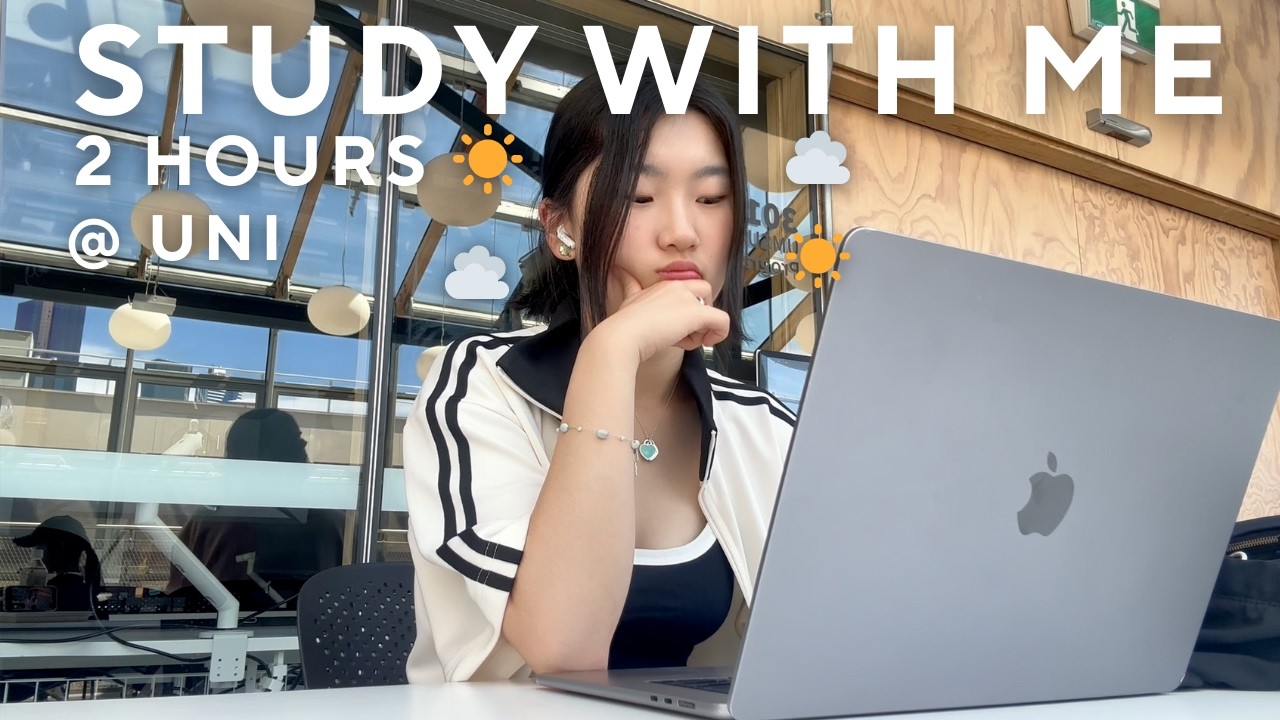 study with me at uni ☀️ | 40°C heatwave edition | pomodoro 50/10