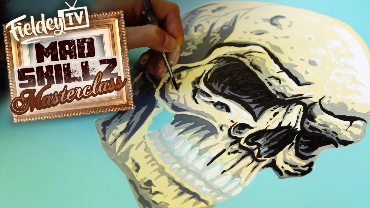 How to paint a killer skull with acrylic paint or paint markers | MSM 4
