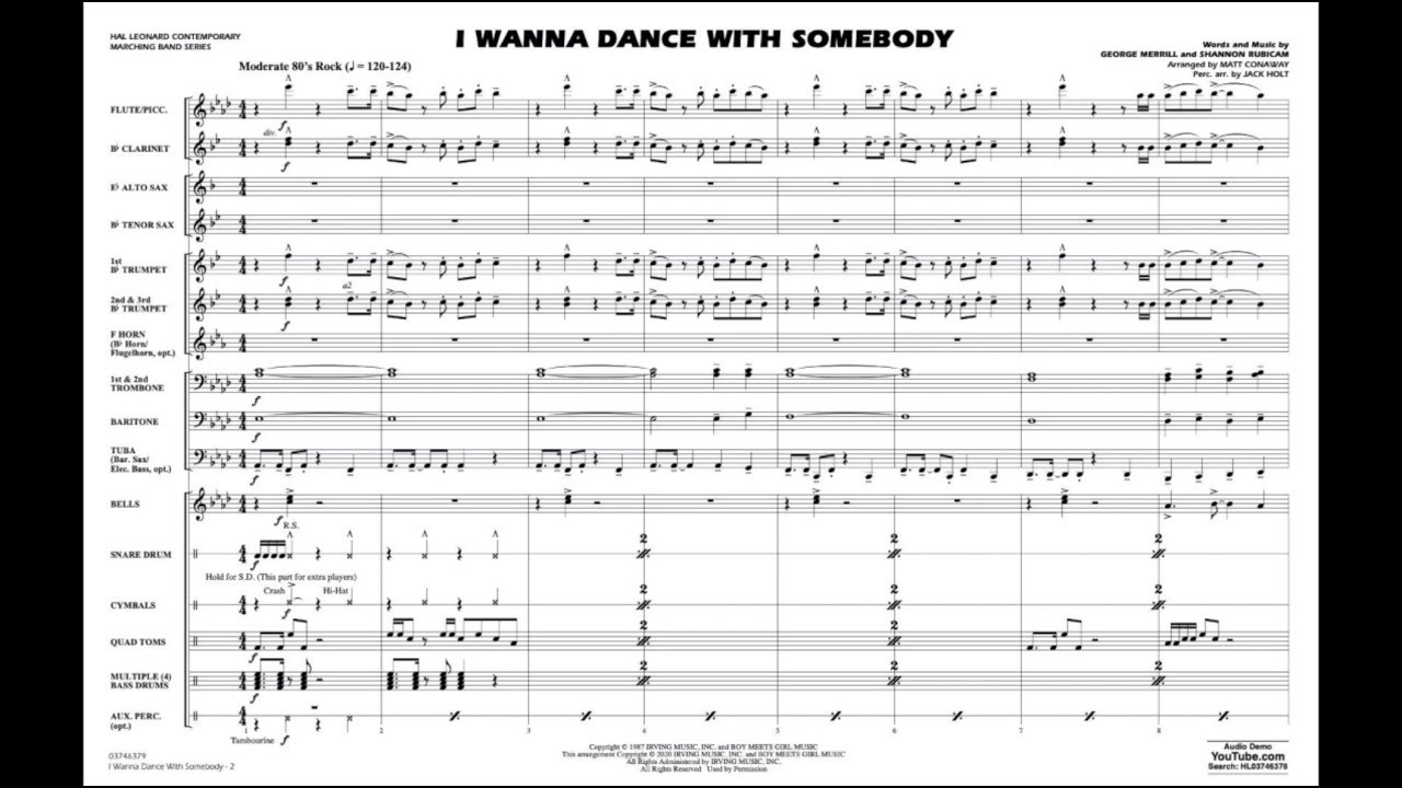 I Wanna Dance with Somebody arranged by Matt Conaway