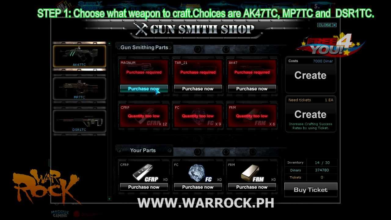 War Rock PH - Gun Smith Shop Tutorial
