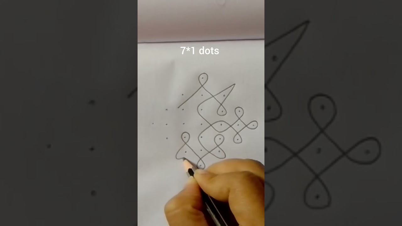 7*1 dots sikku kolams #shorts #muggulu