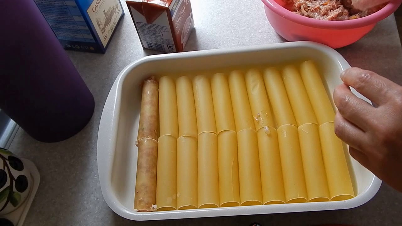 КАННЕЛЛОНИ  ФАРШИРОВАННЫЕ.  ОЧЕНЬ ВКУСНОЕ, СЫТНОЕ БЛЮДО!