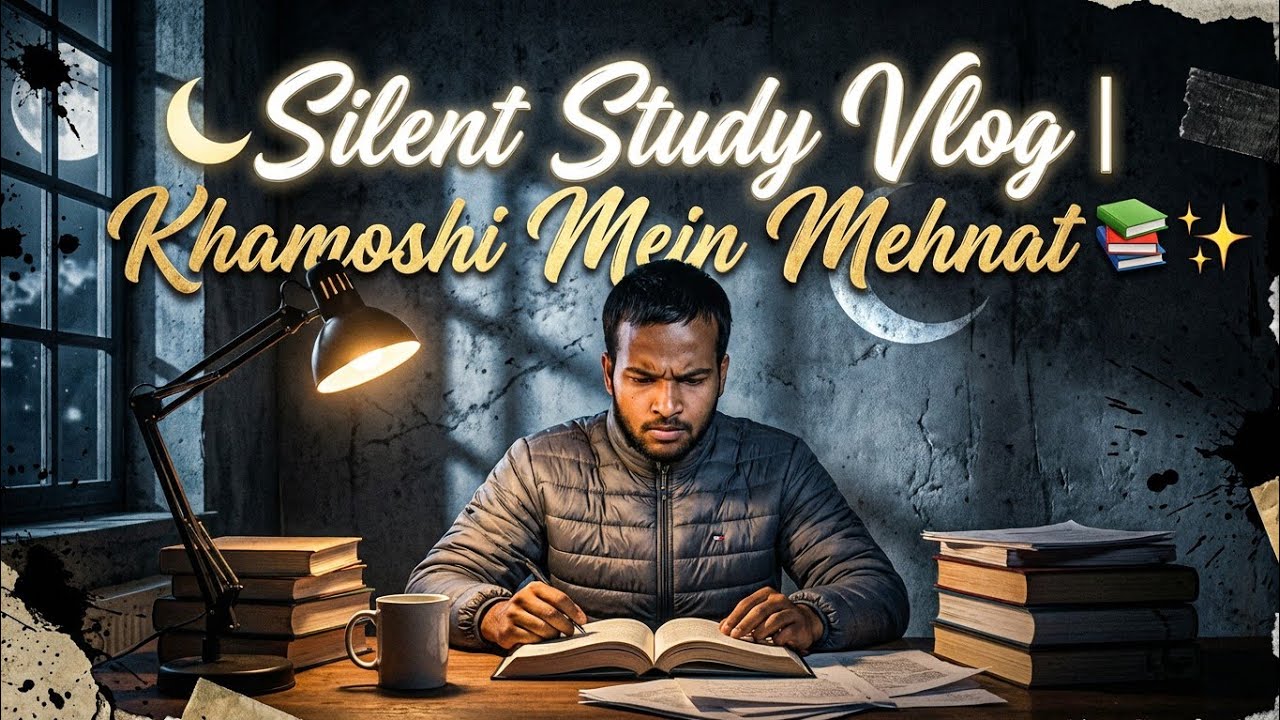 🌙 Silent Study Vlog | Khamoshi Mein Mehnat 📚✨#SilentStudyVlog #StudyVlog #KhamoshiMeinMehnat 
