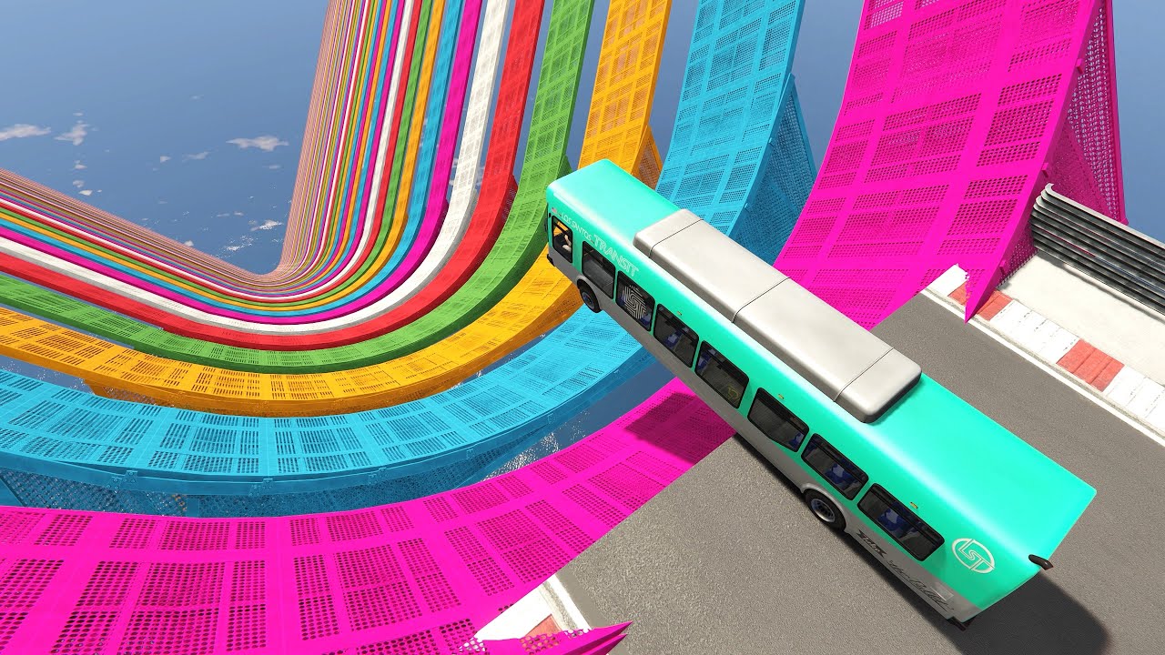 Riding The Rainbow - Adrenaline Rush Bus Dropping Mega Ramp
