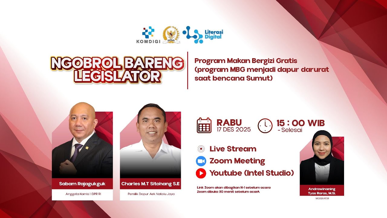 Ngobrol Bareng Legislator “Program MBG Menajdi Dapur Darurat Saat Bencana Sumut”