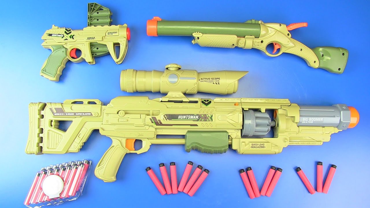 Box of Huntsman Guns MXM-018 ! Military Gun Toys - BIG BOOMER