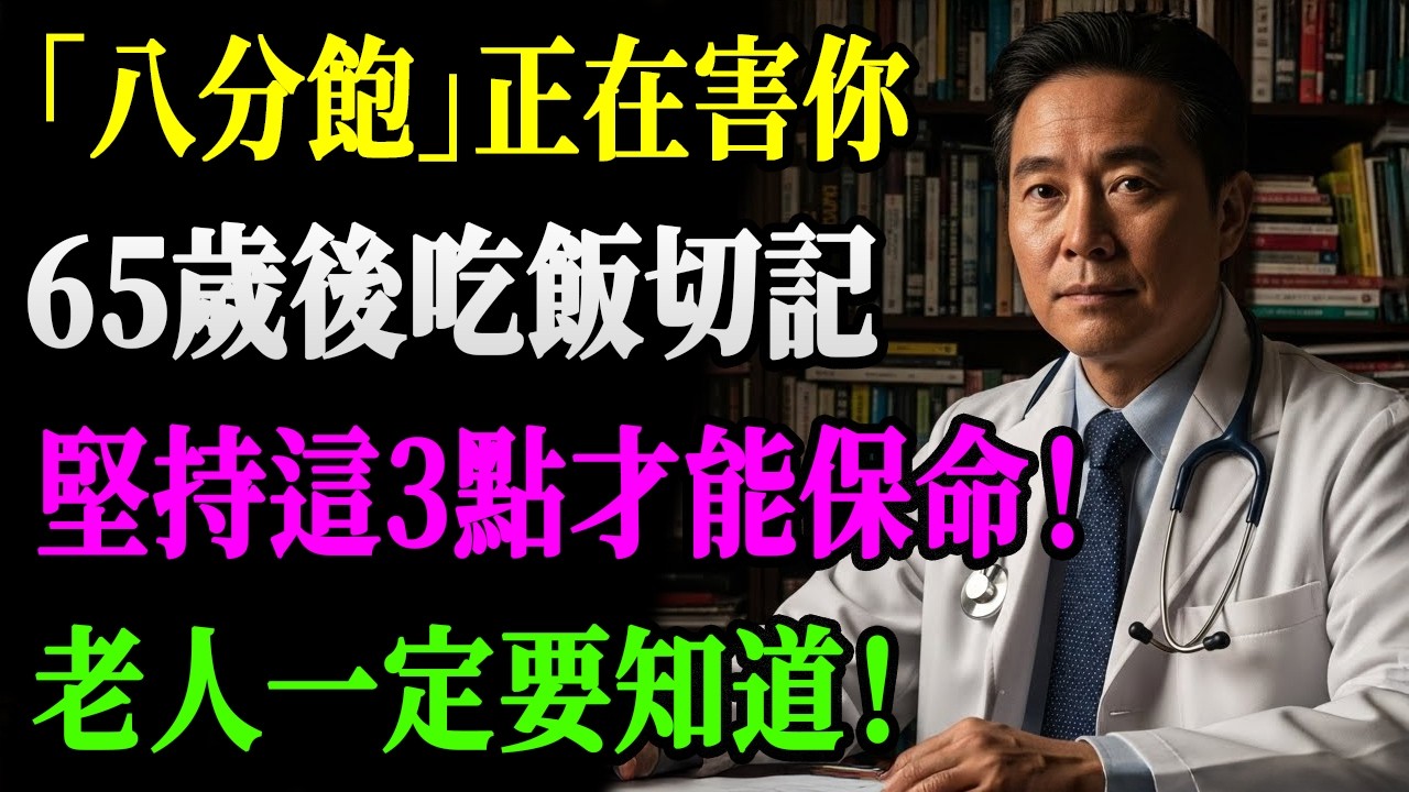 醫師警告：「吃飯八分飽」竟害肌肉流失！65歲後別再信，3大飲食金律吃回健康救命！