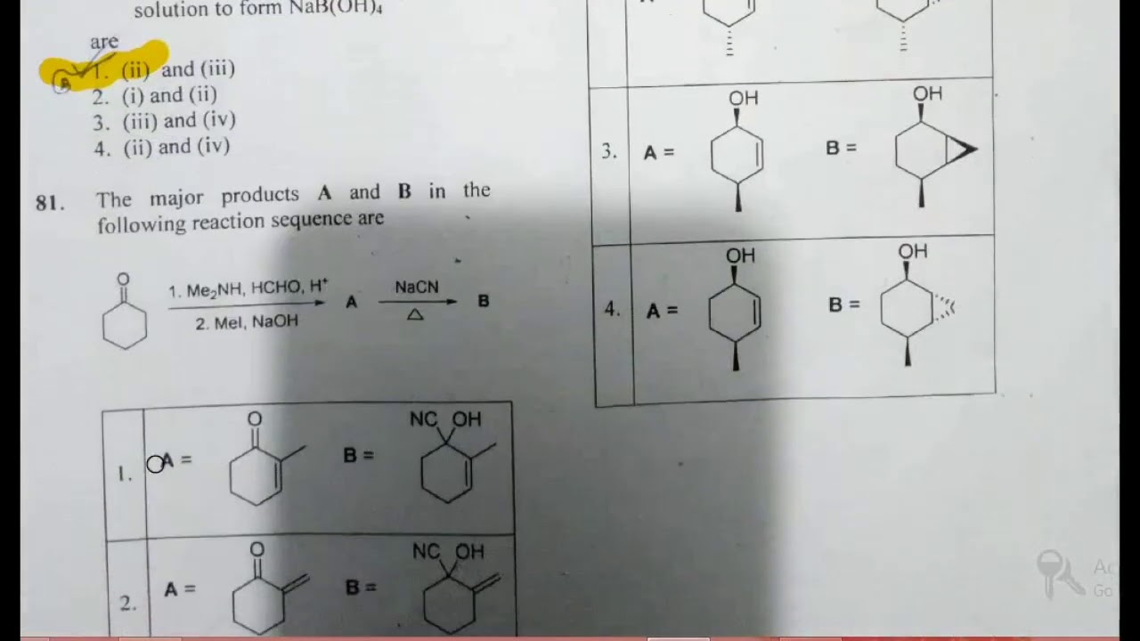 CSIR-NET June 2019 possible answer key