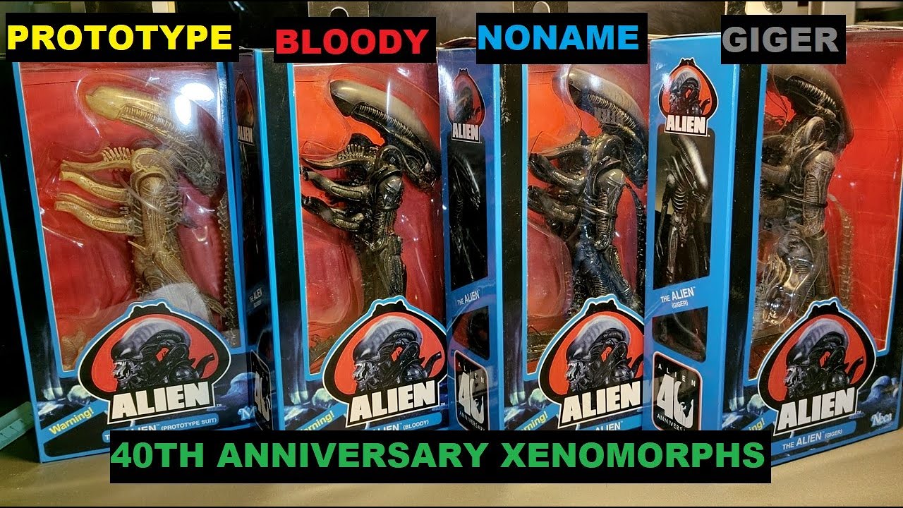 Обзор x4! Neca 40th Anniversary Aliens (Prototype vs Bloody vs Alien vs Giger)!