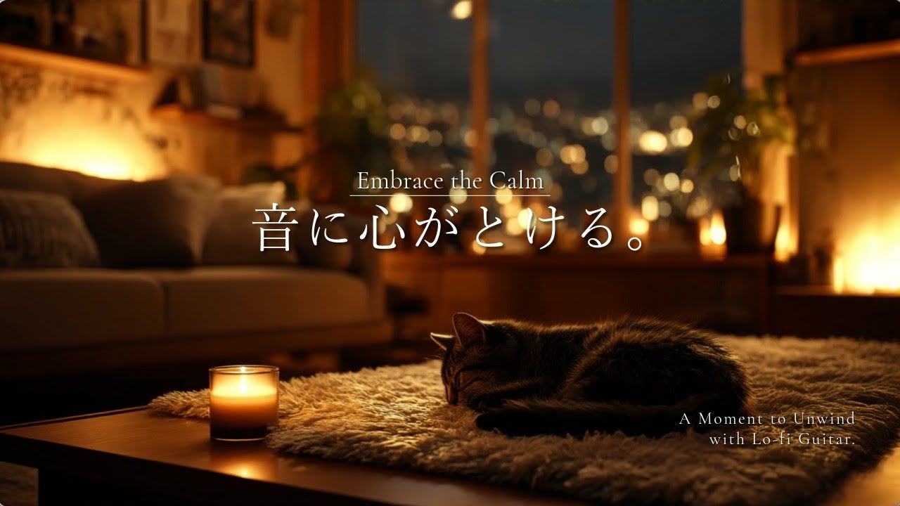 【夜の癒しBGM】落ち着きたい夜に、音に心がとける。｜読書・勉強・睡眠｜Lo-fi Guitar［90分］🌙🎵