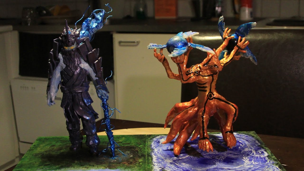 Naruto: Sasuke Tailed Beast Susano sculpting timelapse + turntable and pics