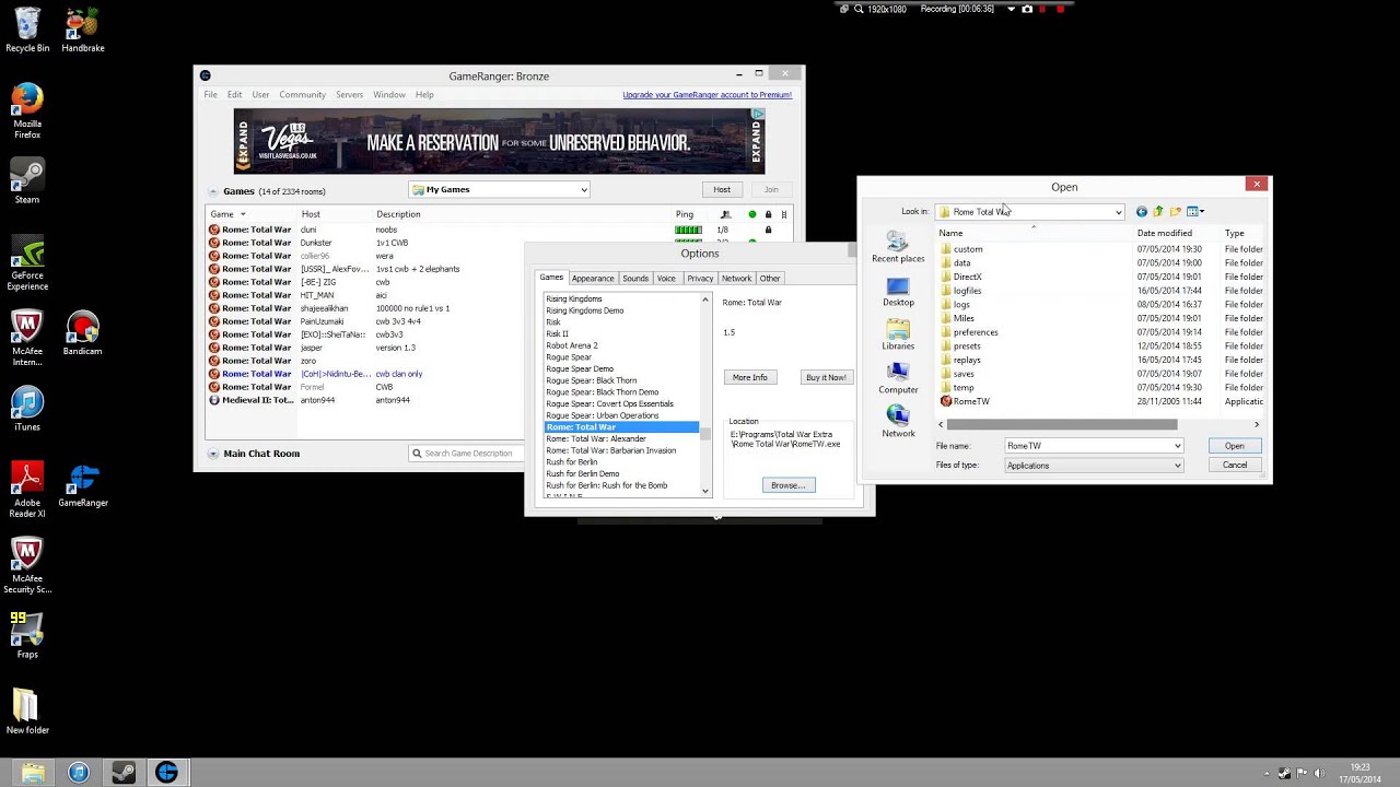 Rome Total War: How to use Game Ranger