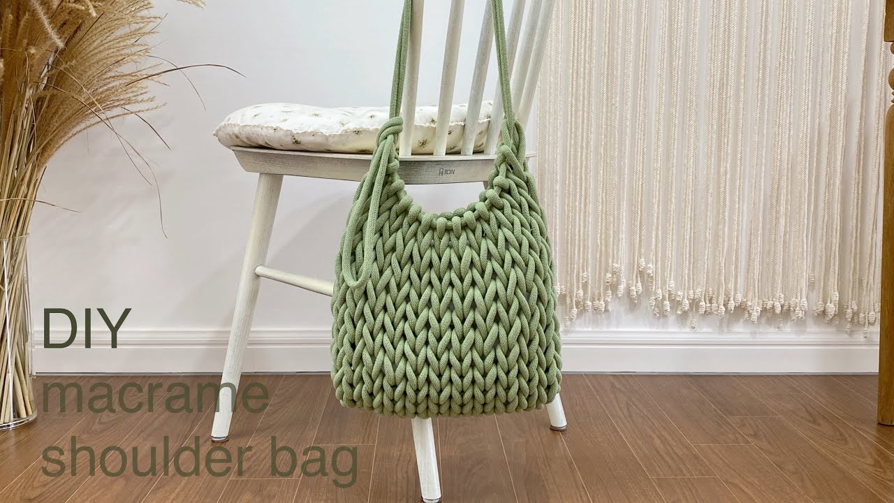 DIY | macrame shoulder bag giant yarn hand knitting | макраме сумка гигантская пряжа ручное вязание